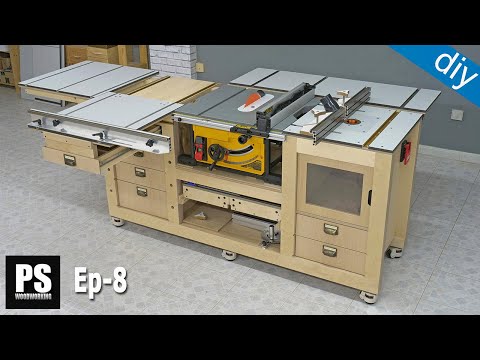 diy mobile workbench with table saw router table showcase ep 8