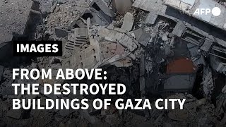 Gaza City buildings lie destroyed after Israeli air raids | AFP