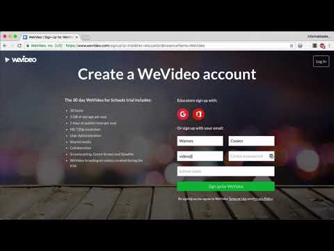 Een gratis account aanmaken op WeVideo - Informaticalessen