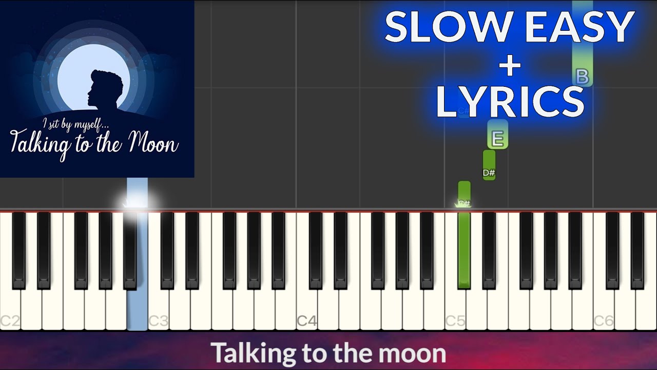 Bruno Mars - Talking To The Moon SLOW EASY Piano Tutorial + Lyrics