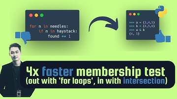 Use set intersections, not for loops!