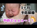 赤ちゃん3ヶ月予防接種で大激闘！ 3 months old baby Massive fight with immunization!