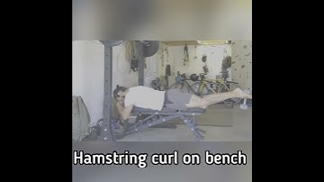 Hamstring curl on bench with dumbell