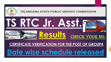 TS RTC JUNIOR ASSISTANT RESULTS ANNOUNCED