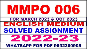 mmpo 6 solved assignment 2022-23 in english | mmpo 6 solved assignment 2022-23 | mmpo 6 2023