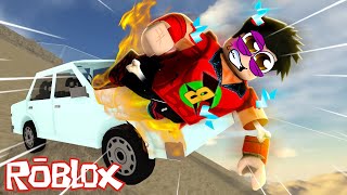 ARABA İLE UÇURUMDAN AŞAĞI UÇTUM!!! 🚗 Roblox Drive Cars Down A Hill screenshot 5