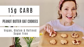 15g Carb Peanut Butter Oat Cookies (Vegan, Gluten & Refined Sugar Free) | She's Diabetic