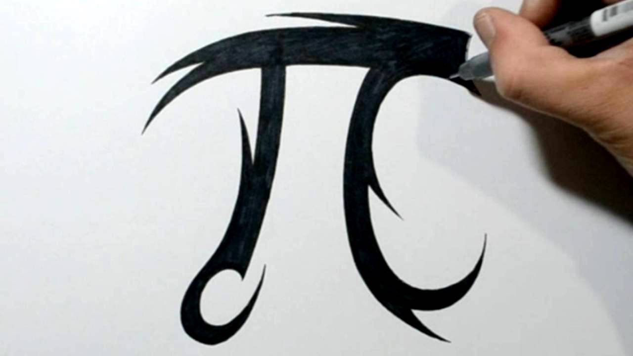 How to Draw a PI Symbol - Tribal Tattoo Design Style - YouTube