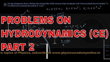 PROBLEMS ON HYDRODYNAMICS  COMPETITIVE EXAMINATIONS PART 2 _ Physics Academy Online