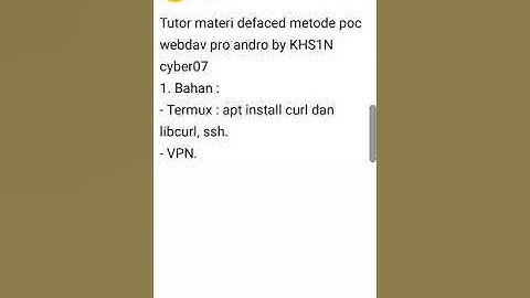Tutor Deface Poc Webdav Pro Andro  BY KHiSIN