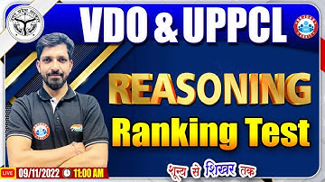 Ranking Test Reasoning Tricks | UPSSSC VDO Reasoning #39, Reasoning For UPPCL Exam