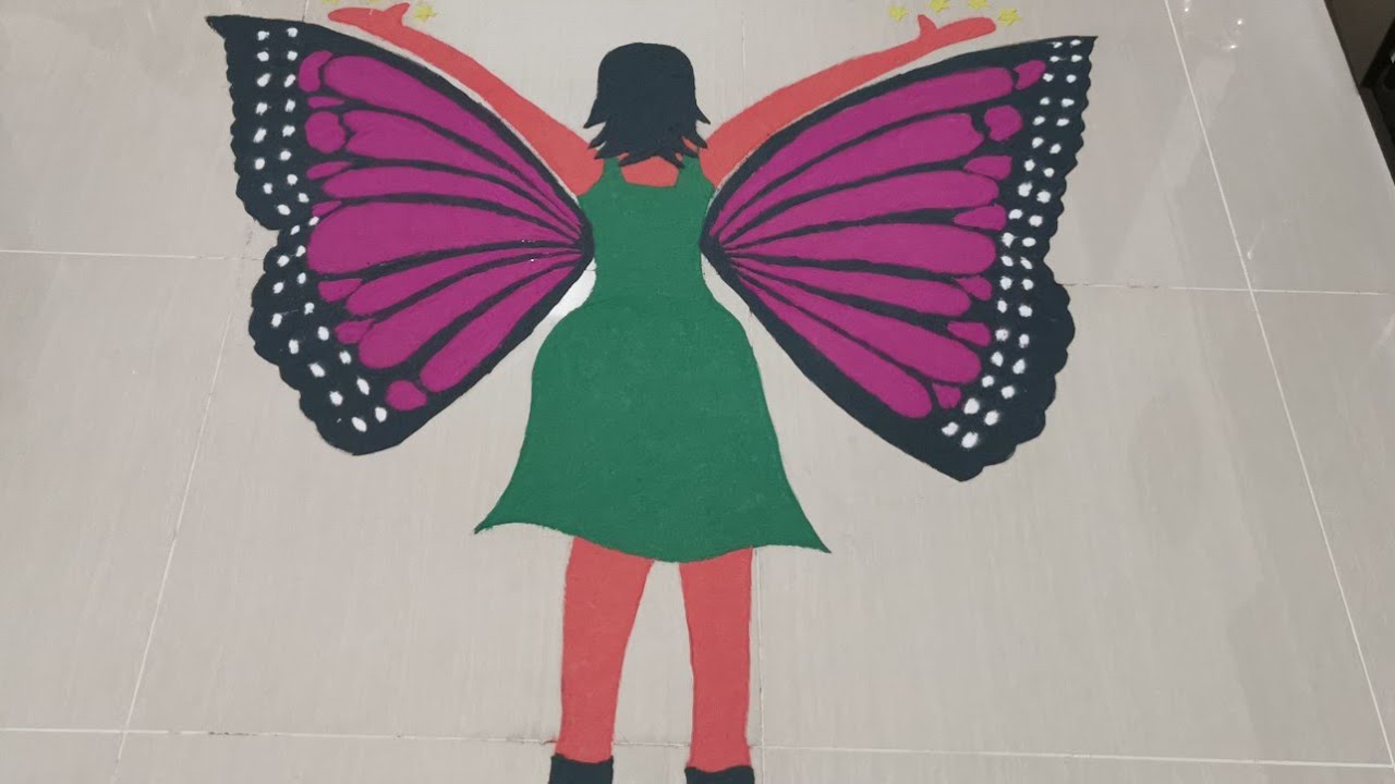 Butterfly Rangoli designwomen RangoliTharani's Rangoli YouTube