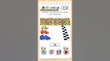 Brain test: tricky puzzles level 385 #bluecar #mustwin #yellowcar #finish #last #fixing #races #now