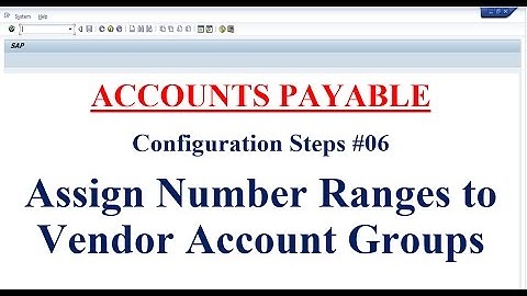 AP Configuration Steps #06 Assign Number Ranges to Vendor Account Groups