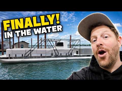 Thumbnail for We Drove a Semi Into the River to Launch My Pontoon Yacht!