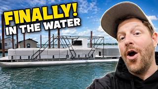 We Drove A Semi Into The River To Launch My Pontoon Yacht!