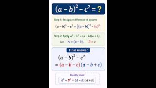 Factorisation #mathtricks #easymaths #mentalmath #algebra
