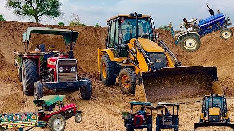 JCB 3dx backhoe Loading Mud in Mahindra 475 Di tractor JCB khudai work video JCB eco #jcb #jcbmachin