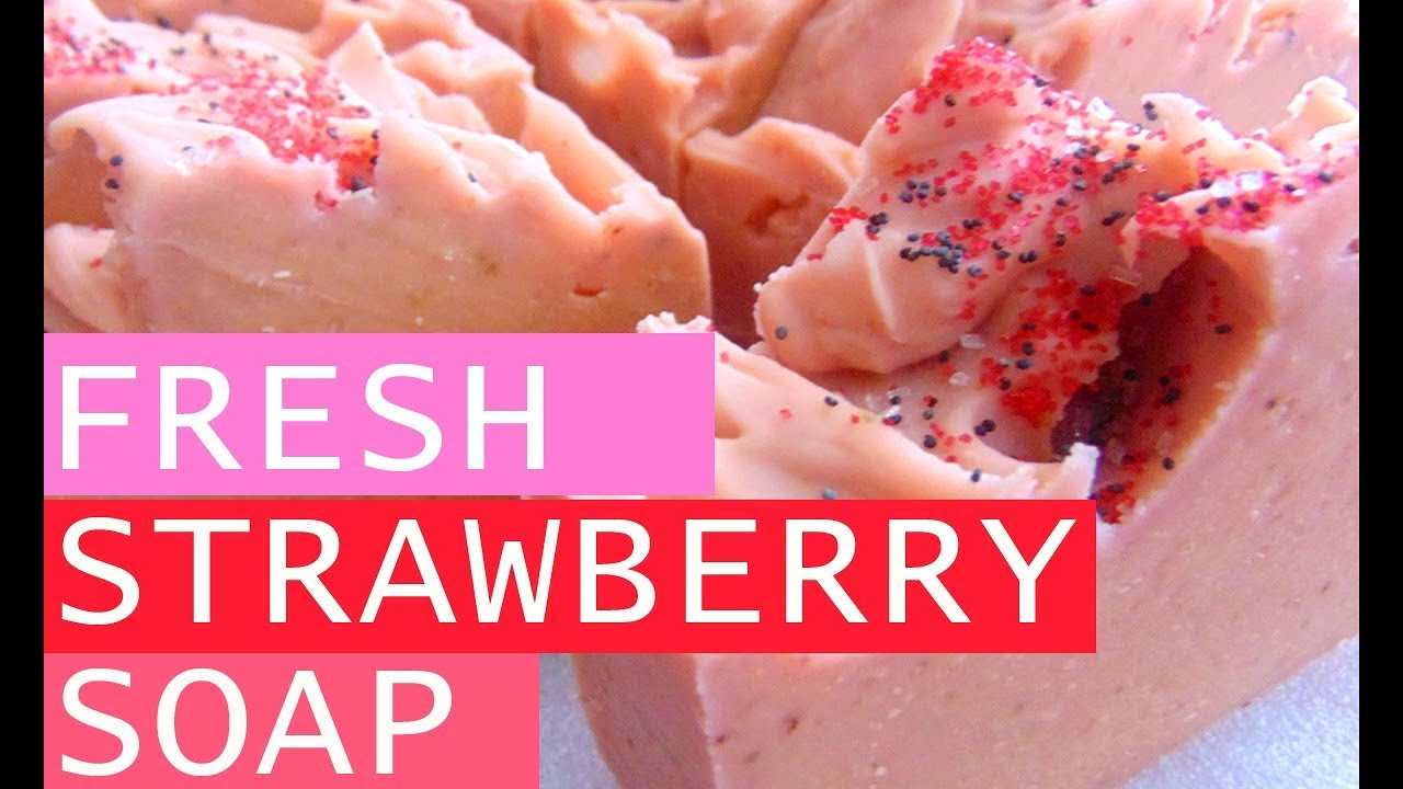 🍓 Fresh Strawberry Soap Real Strawberries/Fragrance Free Romantic
