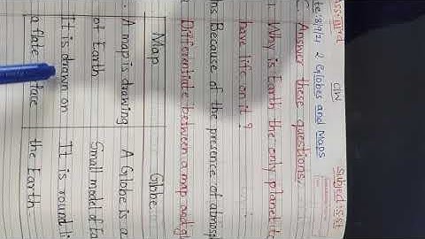 class 3: Social ch 2 Globes and Maps (Question and answer)