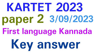 Kartet 2023 Kannada paper 2 key answer