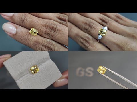 Sapphire Intense Yellow octagon cut 2.54 carats, Sri Lanka Video  № 1