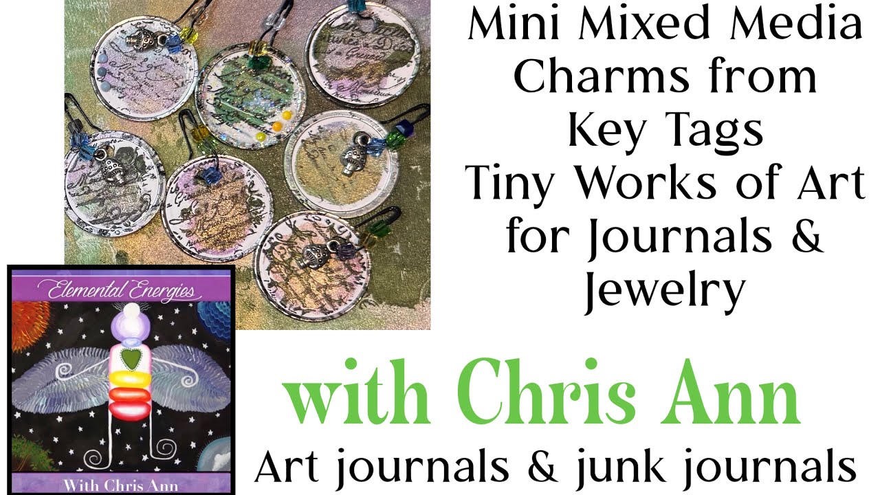 Mini Mixed Media Charms from Key Tags Tiny Works of Art for Journals & Jewelry