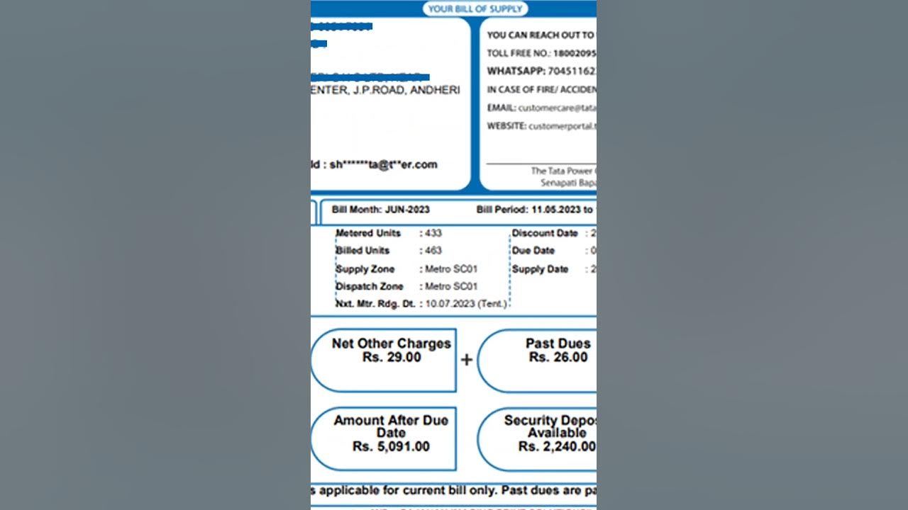 Know your electricity bill tata power youtube