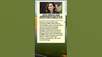 Nafa Urbach Janji Sumbangkan Gaji DPR RI untuk Guru Hingga 2029 #infocepat #newinfo