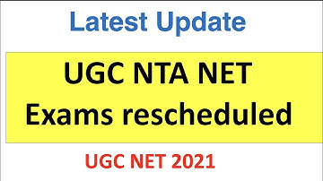 Reschedule dates of NTA UGC NET - Oct 2021 Examination