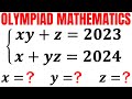 Find all solutions  learn how to solve the system for x  y and z quickly  math olympiad training