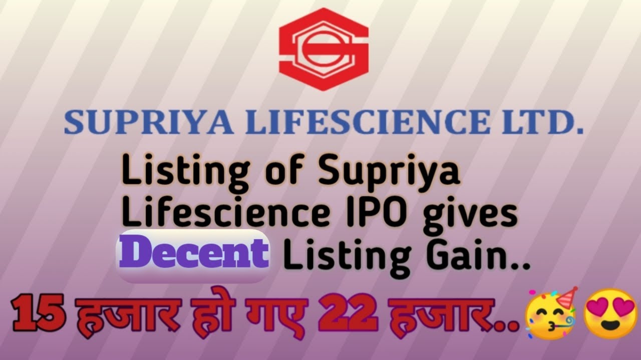 Supriya Lifescience IPO Listing | Basics of IPO 