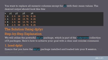 How to Replace Numeric Columns with Mean Values Using dplyr in R