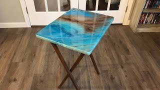 TV Tray Makeover DIY Epoxy Resin Pour - Step by Step Tutorial