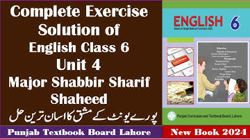 English Class 6 Chapter 4 Exercise ||Major Shabbir Sharif Shaheed || Complete Exercise Solution