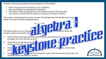 Algebra 1 KEYSTONE Practice - Algebra 1 KEYSTONE Practice - System of Inequalities Word Problem