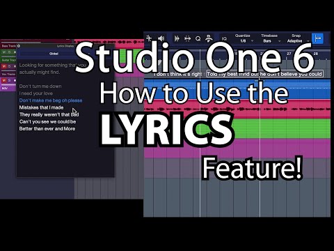 Studio One 6 Lyrics window/track. Learn how to master the new Lyrics feature quickly and easily.