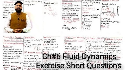 Exercise Short Questions | Fluid Dynamics | Chapter 6 | Class 11 Physics | Physics Valley