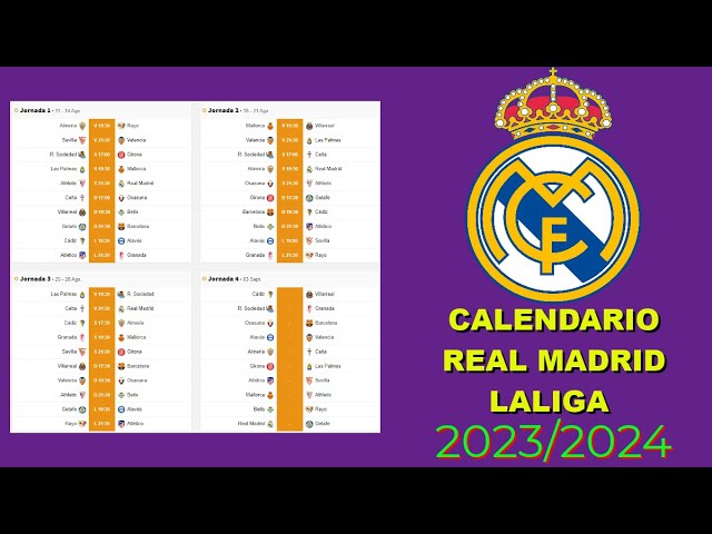 Calendario de liga real madrid