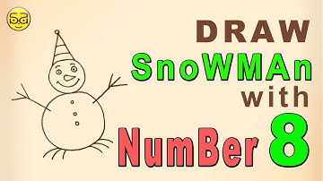 How to draw Snowman with Number 8