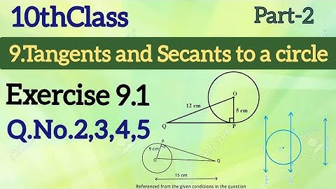 10thClass, Tangents and Secants to a Circle, Exercise 9.1, Q.No.2,3,4,5 @Maths World Makes Smart
