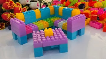 Satisfying DIY Lego Sofa Set | ASMR Building Blocks | Lego sounds 