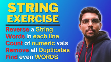 Reverse a string, Remove duplicates from string, Count words in each line | if else exercise Python