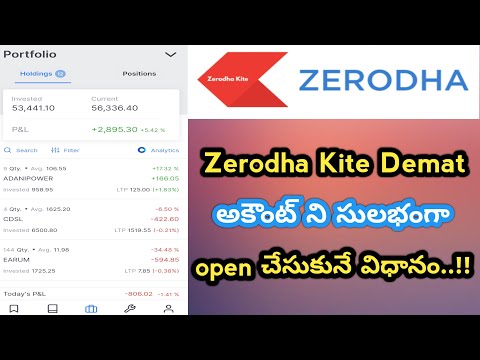 How To Open / Create Zerodha Kite Trading Demat Account In Telugu || Zerodha Kite App ||