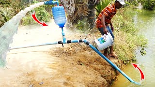 Amazing Siphon update  pump from deep River to farm rice  Easy pump the water without electricity