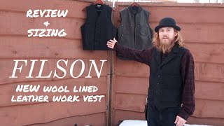 New FILSON Wool Lined Leather Work Vest & Mackinaw Wool Vests