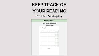 Printable Reading Log | Track Your Books & Reading
