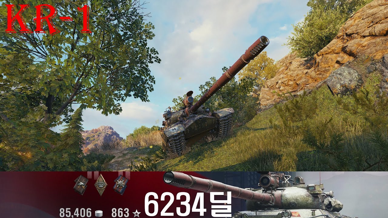 [4K] 월드 오브 탱크 - KR-1 - 소련 11티어 중전차 플레이 2탄, 6234딜 (패배)