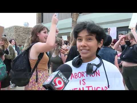 Stevens Point Area Senior High School students stage walk out for abortion rights