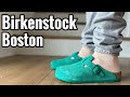 Birkenstock boston digital green review  on feet